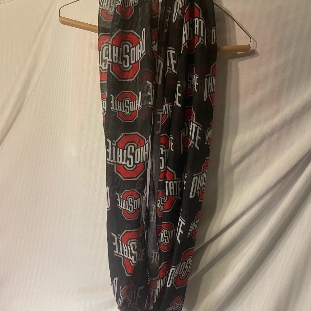 NCAA Ohio State Black and Red Scarf